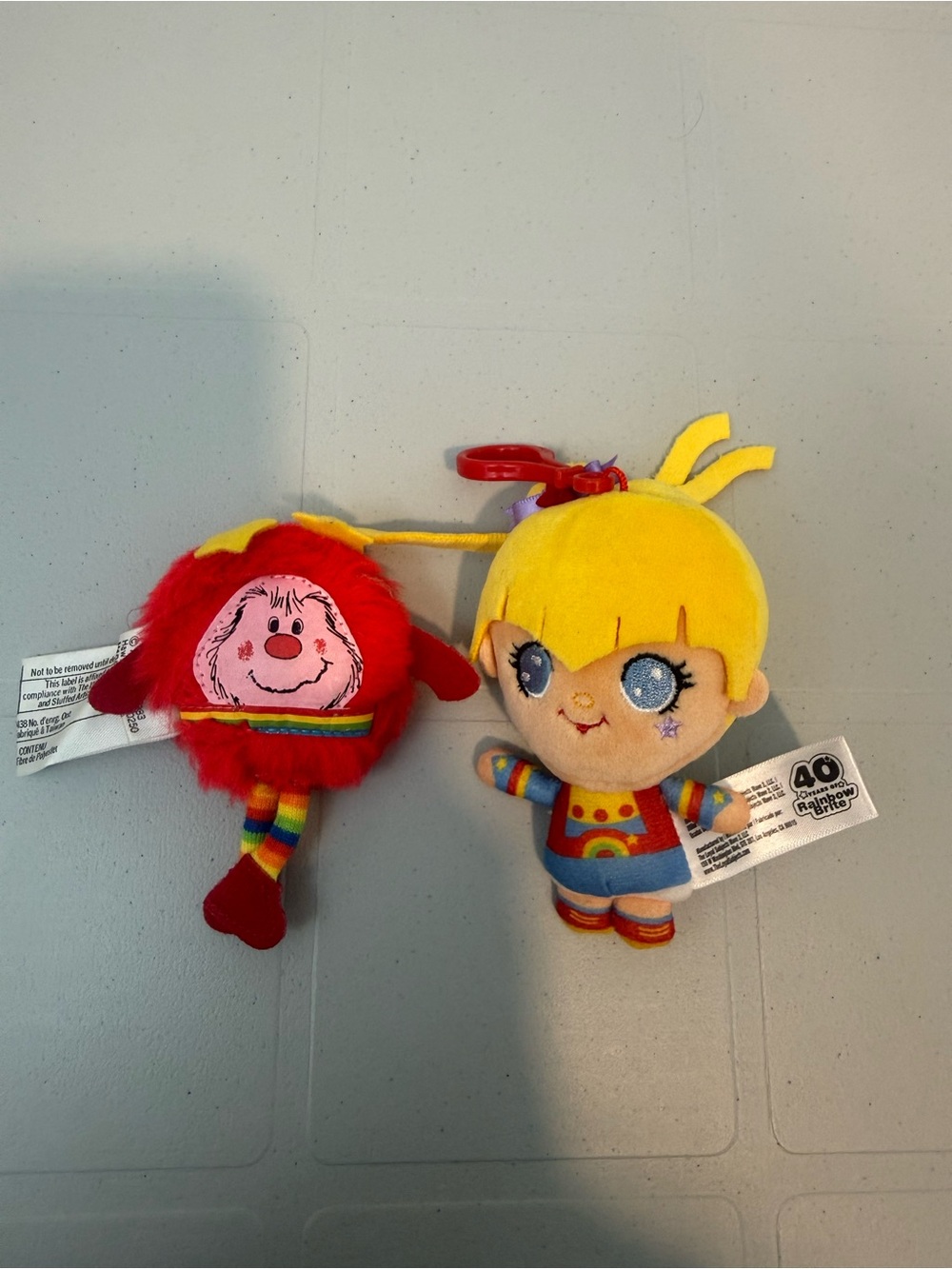 Rainbow Bright Plush Keychain and small vintage plush Set
